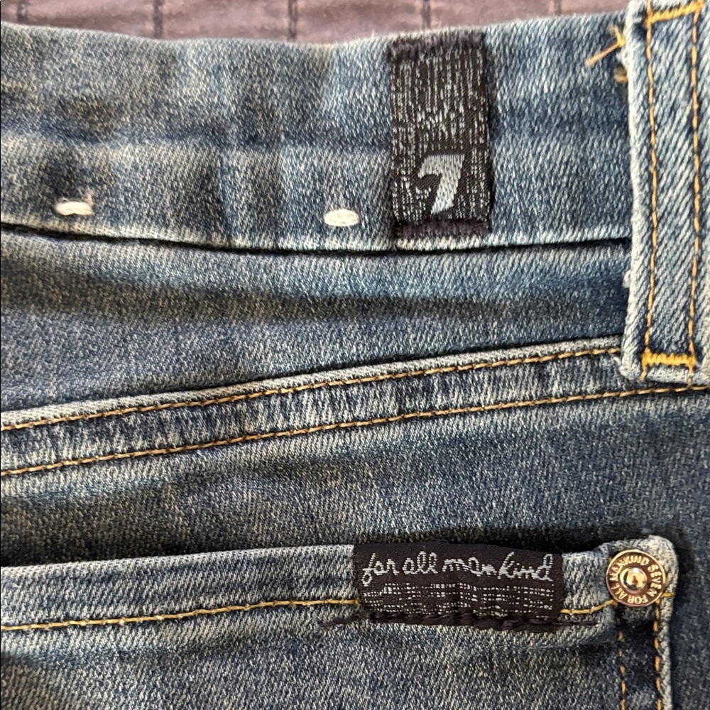 7 For All Mankind Women's Dark Blue Straight-Leg Jeans - Picture 7 of 8